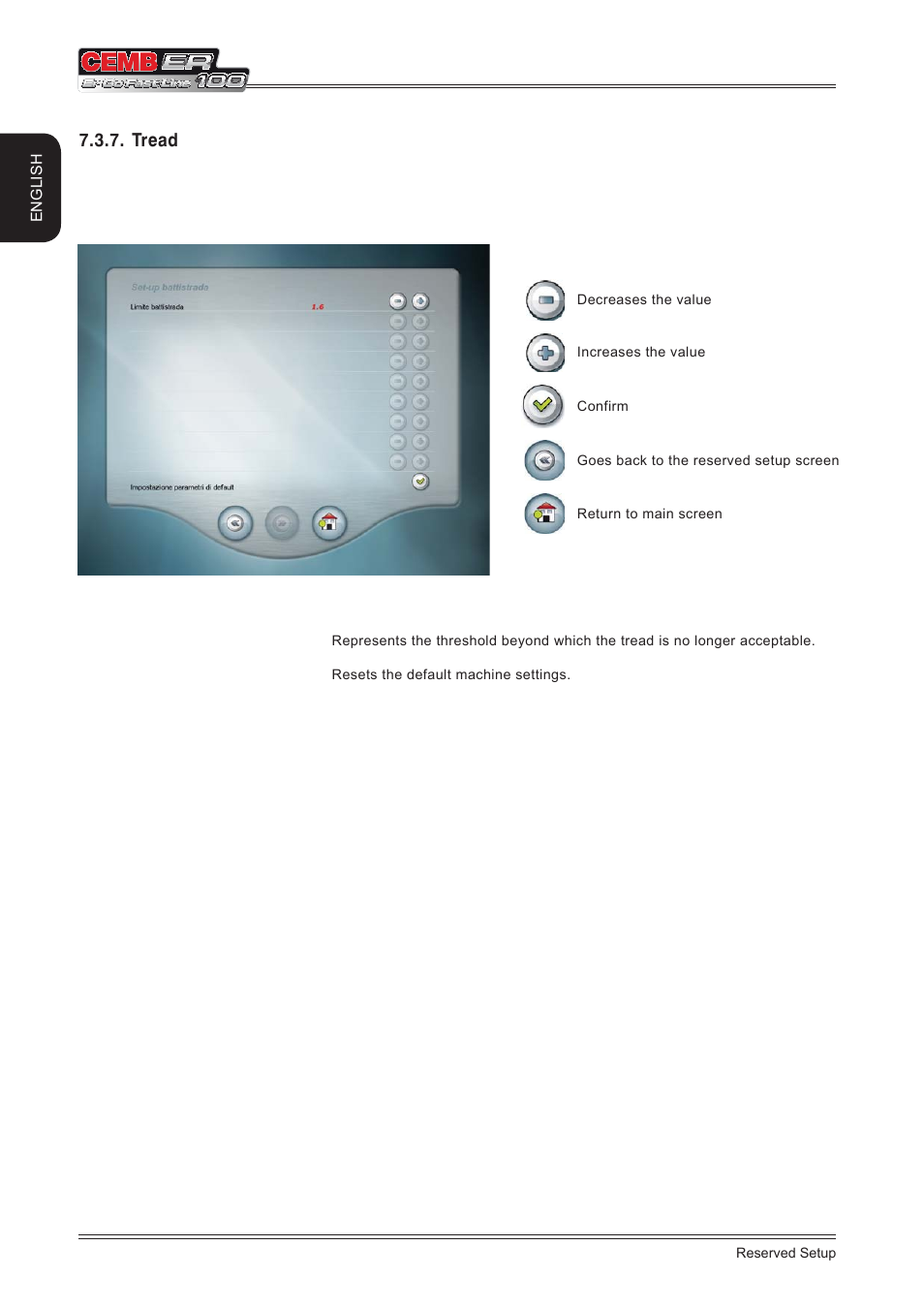 Tread | CEMB USA ER100 (A) User Manual | Page 60 / 72