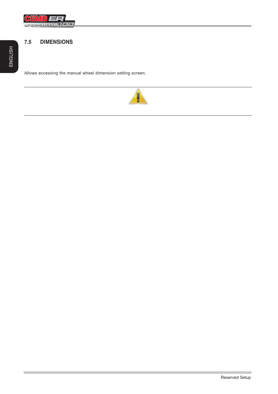 5 dimensions, English | CEMB USA ER100 (A) User Manual | Page 64 / 72