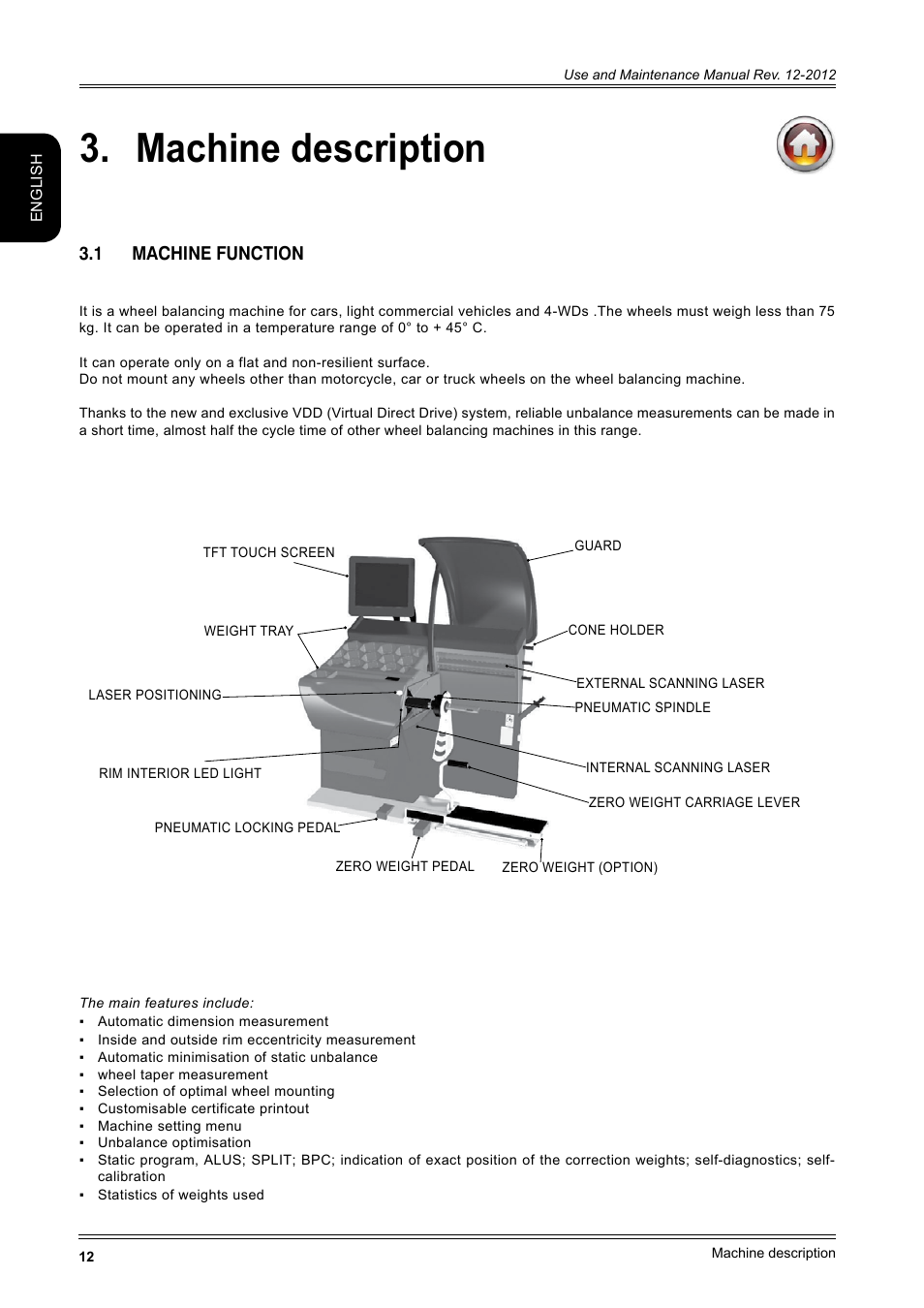 Machine description, 1 machine function | CEMB USA ER100-i (B) User Manual | Page 12 / 86