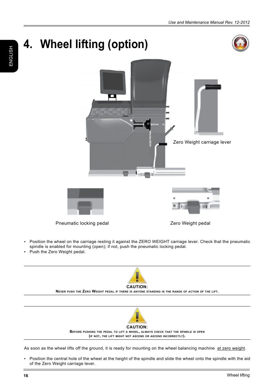 Wheel lifting (option), English | CEMB USA ER100-i (B) User Manual | Page 16 / 86