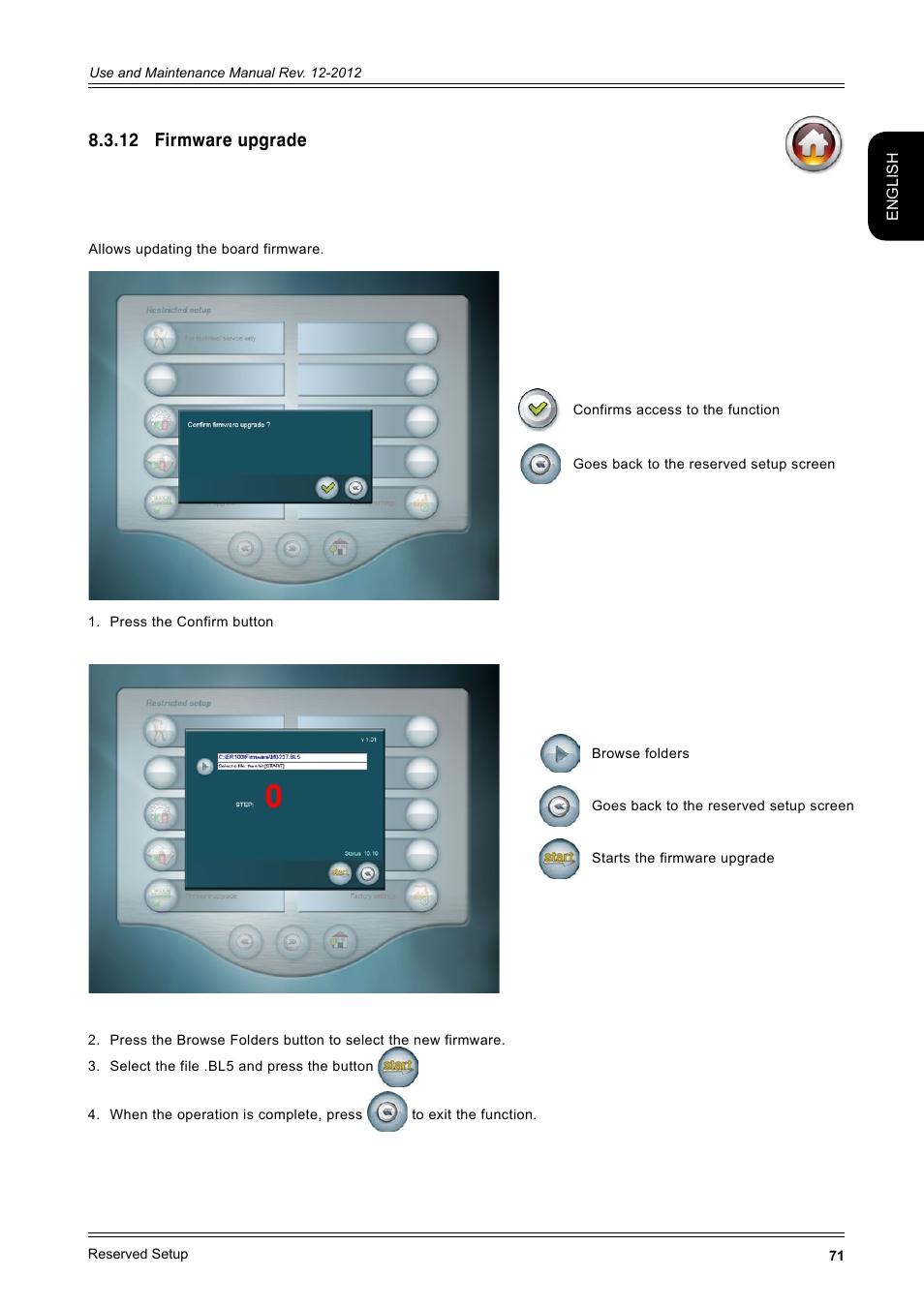 12 firmware upgrade | CEMB USA ER100-i (B) User Manual | Page 71 / 86
