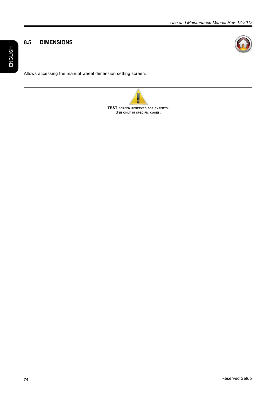 5 dimensions, English | CEMB USA ER100-i (B) User Manual | Page 74 / 86