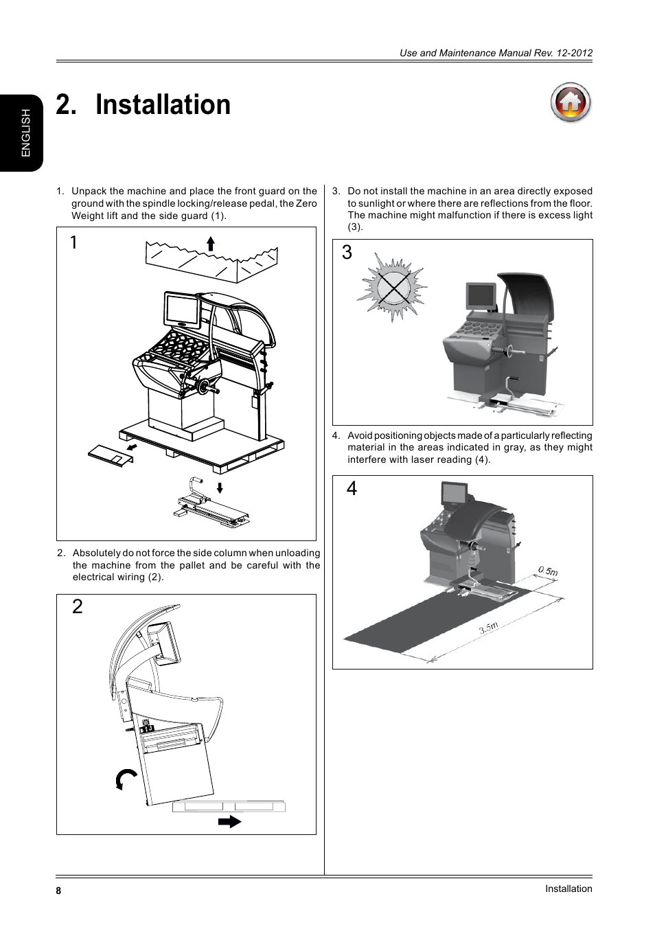 Installation 8, Installation | CEMB USA ER100-i (B) User Manual | Page 8 / 86