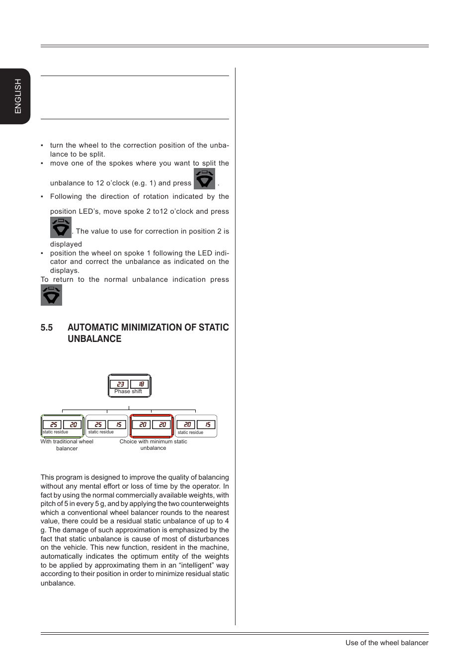 5 automatic minimization of static unbalance, English | CEMB USA ER80 (A) User Manual | Page 14 / 24