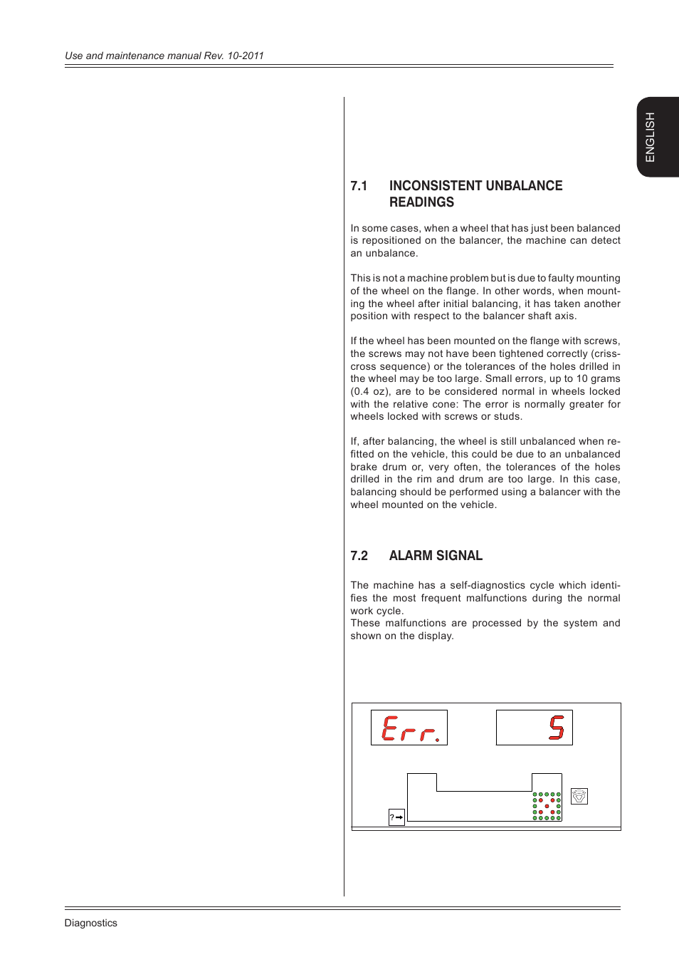 Diagnostics | CEMB USA ER80 (B) User Manual | Page 19 / 24