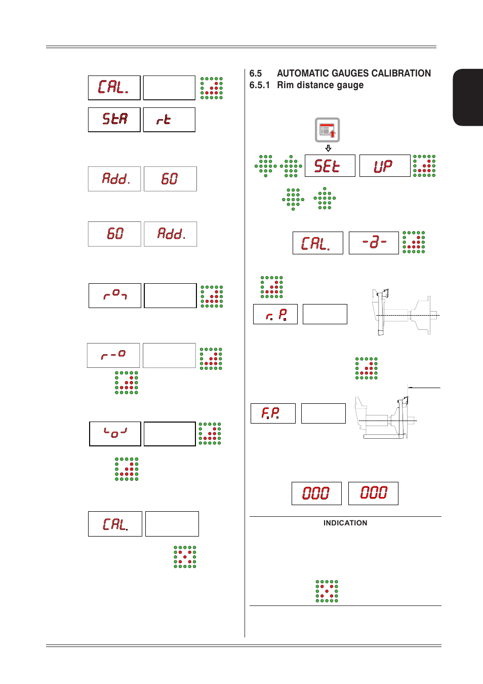 5 automatic gauges calibration, 1 rim distance gauge, 2 diameter gauge | CEMB USA ER80 (C) User Manual | Page 17 / 24