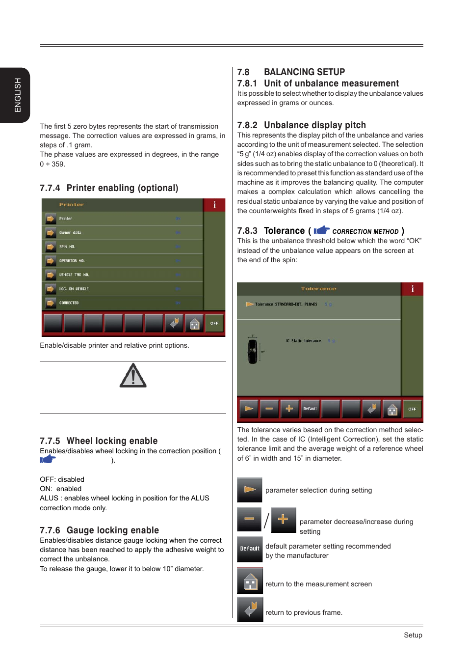 2 unbalance display pitch, 3 tolerance, 4 printer enabling (optional) | 5 wheel locking enable, 6 gauge locking enable | CEMB USA C88 EVO (C) User Manual | Page 24 / 32