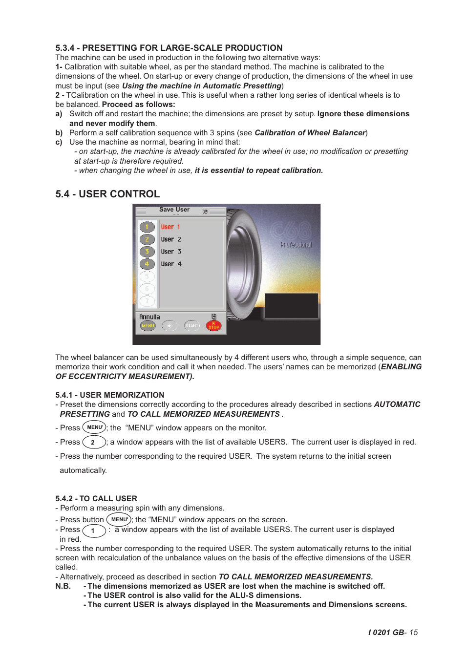 4 - user control | CEMB USA C68SE (B) User Manual | Page 15 / 32