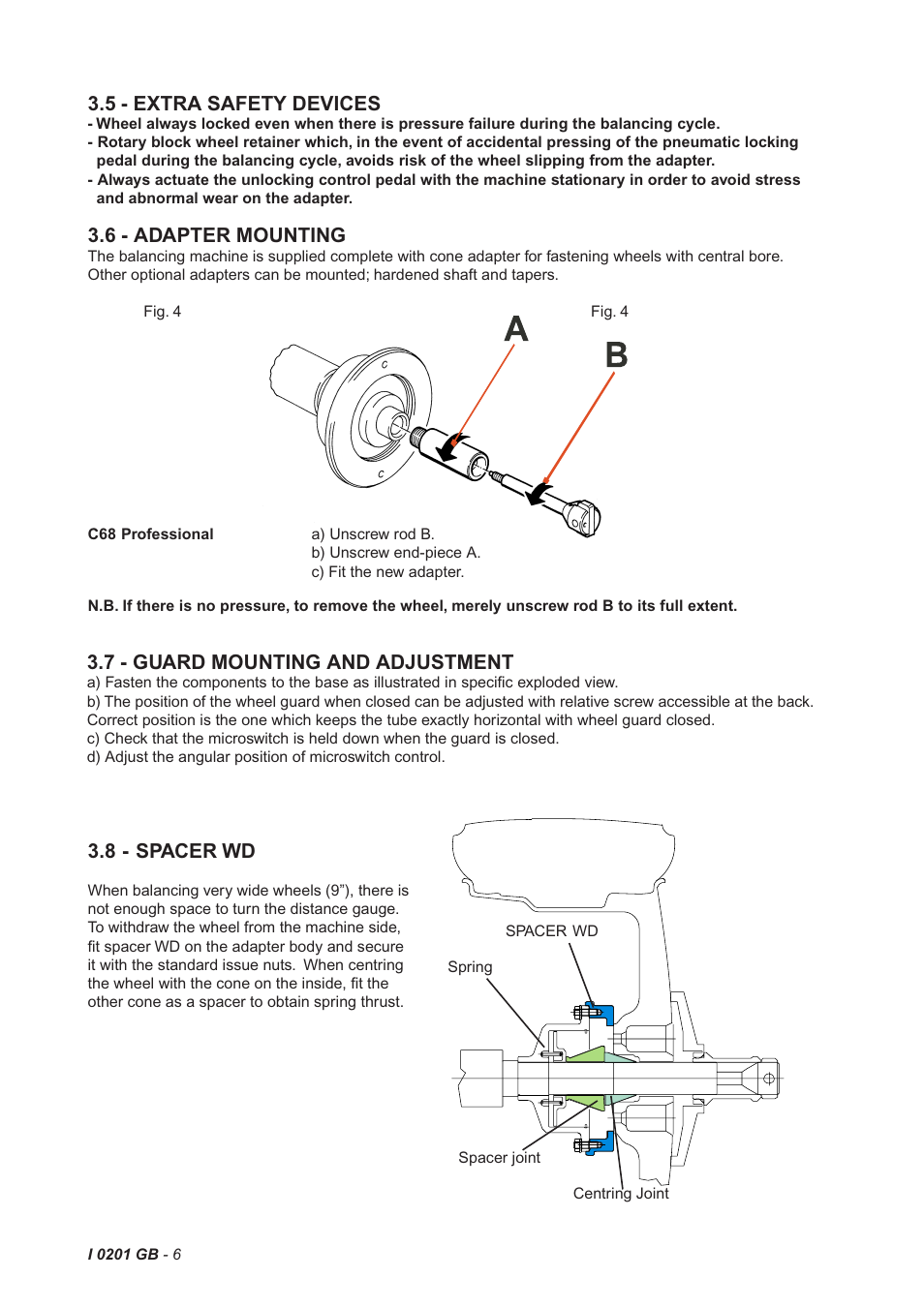 5 - extra safety devices, 6 - adapter mounting, 7 - guard mounting and adjustment | 8 - spacer wd | CEMB USA C68SE (B) User Manual | Page 6 / 32