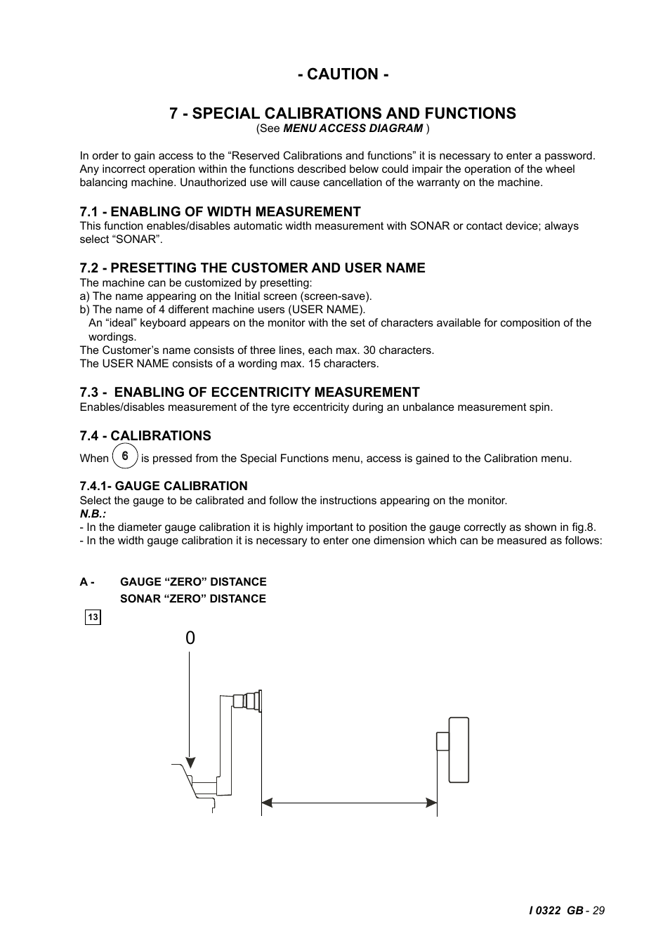 Caution - 7 - special calibrations and functions | CEMB USA C75SE (C) User Manual | Page 29 / 34