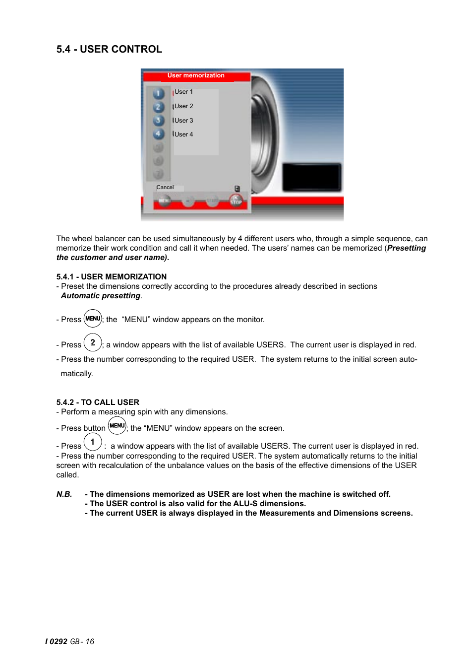 4 - user control | CEMB USA C75SE (B) User Manual | Page 16 / 34