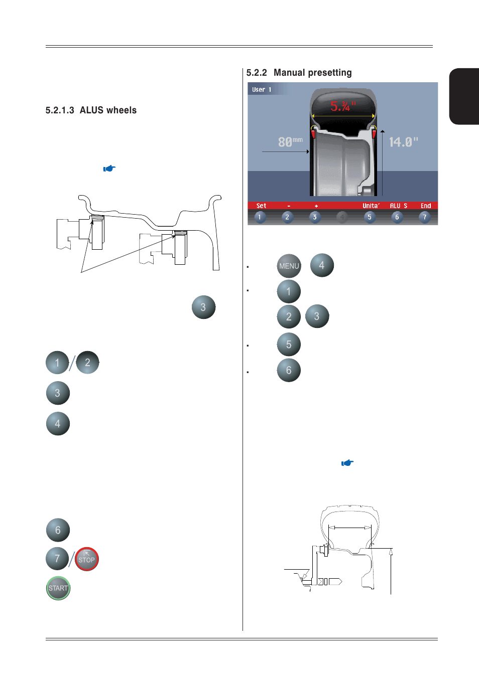 3 alus wheels, 2 manual presetting | CEMB USA C73-L SE (C) User Manual | Page 13 / 28
