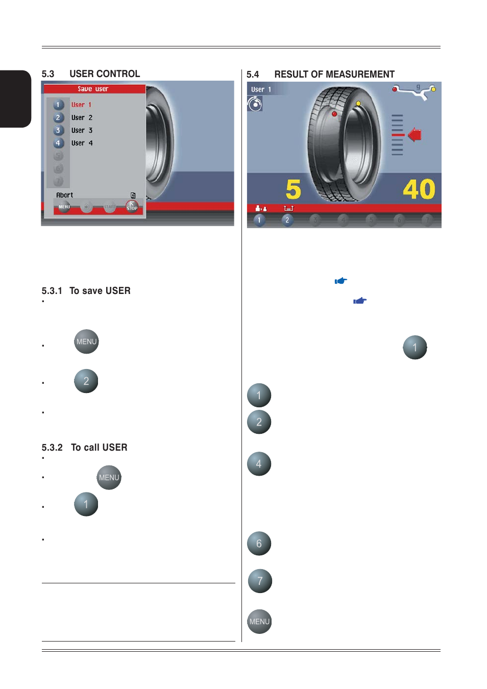 3 user control, 1 to save user, 2 to call user | 4 result of measurement | CEMB USA C73-L SE (C) User Manual | Page 14 / 28