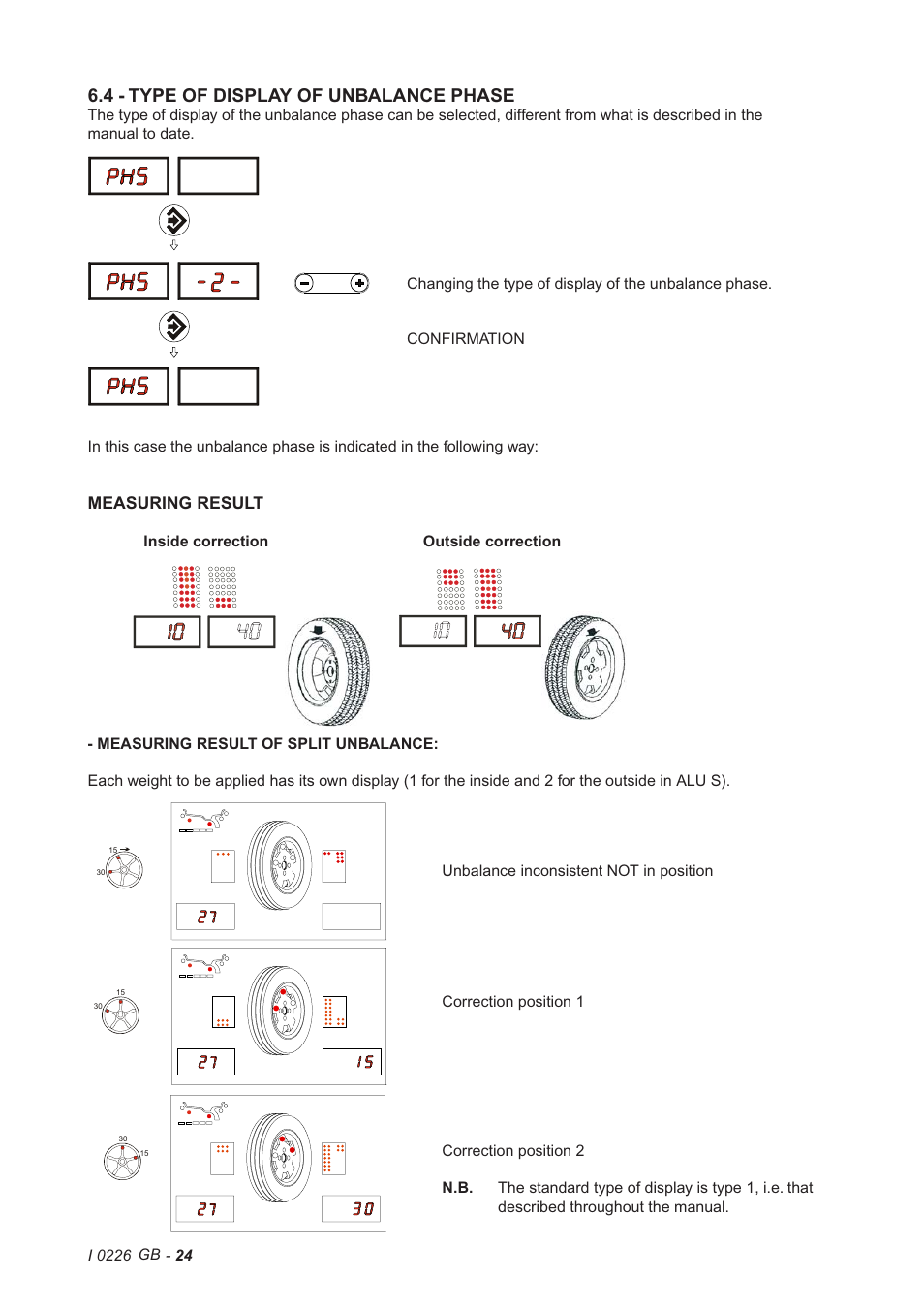 4 - type of display of unbalance phase | CEMB USA C72_2SE (B) User Manual | Page 24 / 28