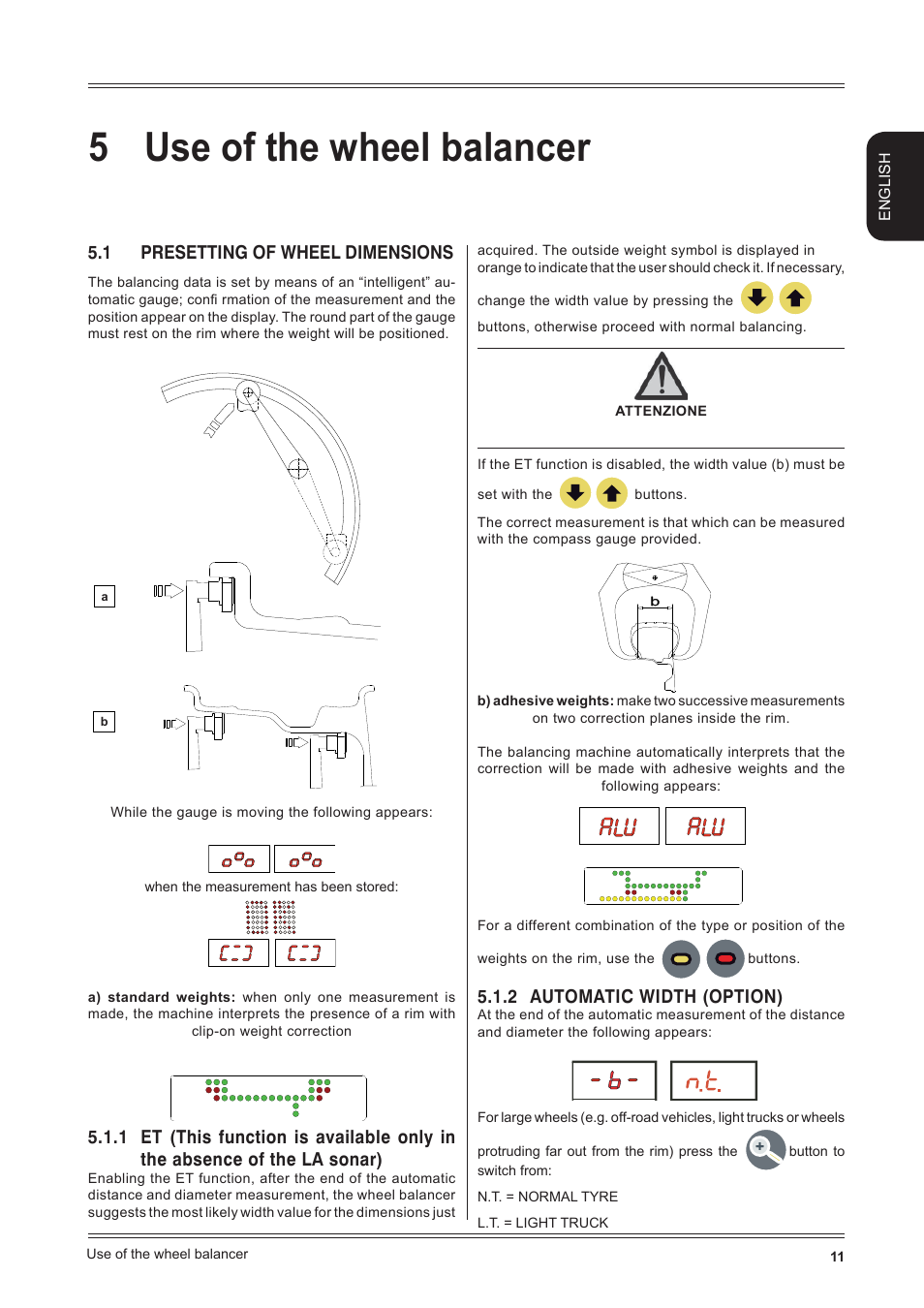 5use of the wheel balancer | CEMB USA C71_2 evo (E) User Manual | Page 11 / 22