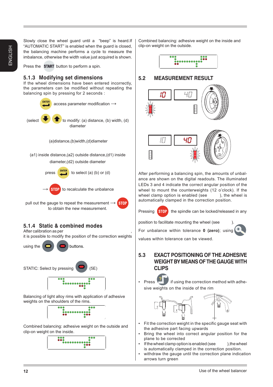 3 modifying set dimensions, 4 static & combined modes, 2 measurement result | CEMB USA C71_2 evo (E) User Manual | Page 12 / 22