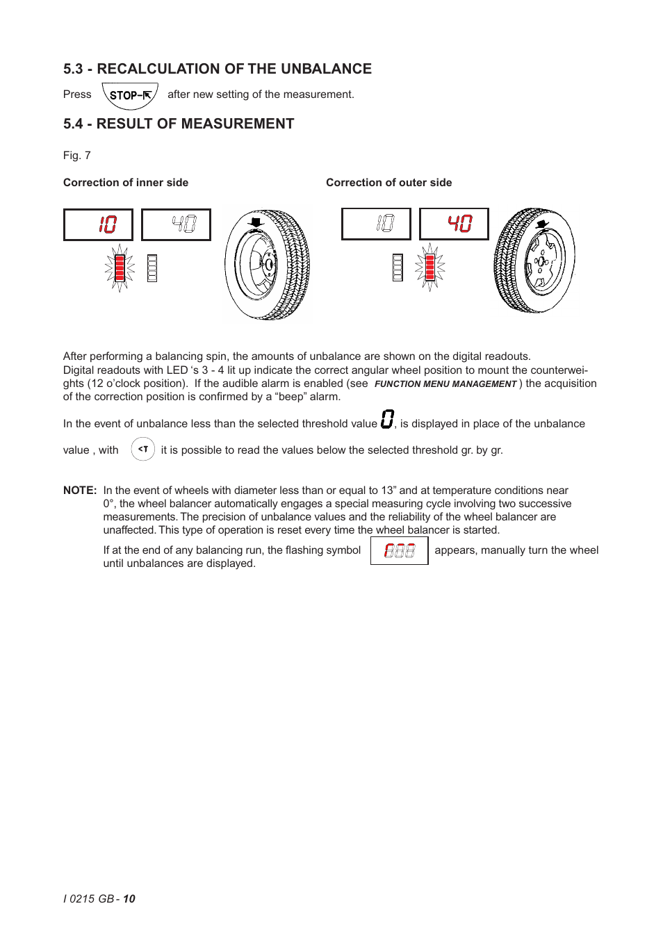 3 - recalculation of the unbalance, 4 - result of measurement | CEMB USA K10 (D) User Manual | Page 10 / 17