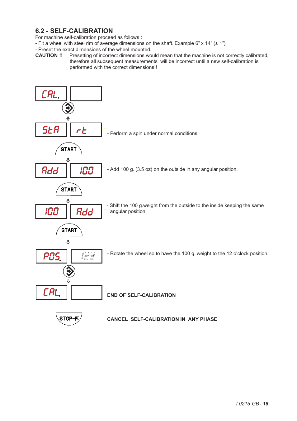 2 - self-calibration | CEMB USA K10 (D) User Manual | Page 15 / 17