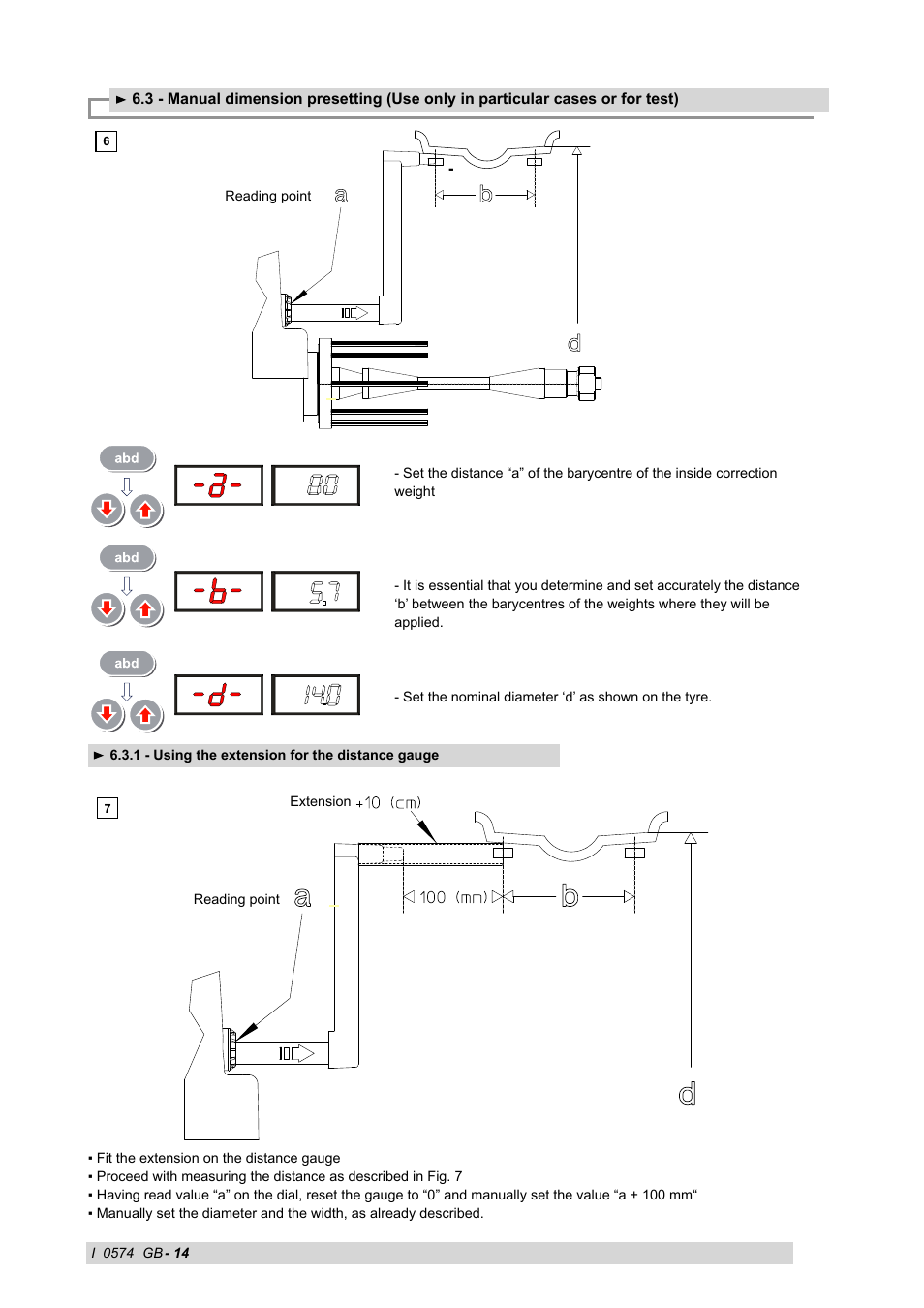 1 - using the extension for the distance gauge | CEMB USA K22 (A) User Manual | Page 14 / 18