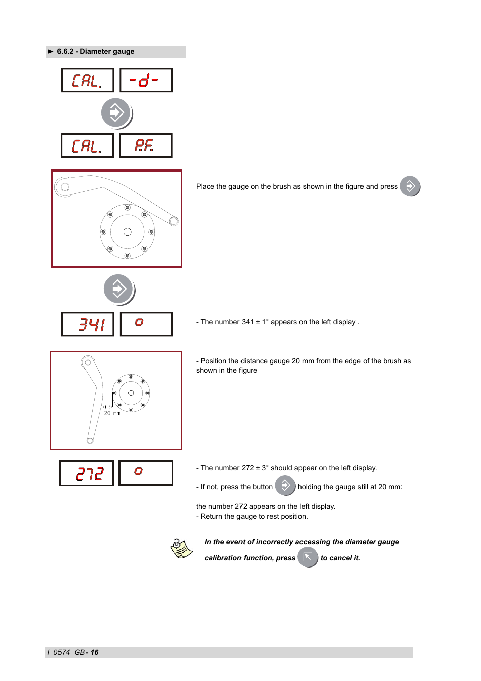 2 - diameter gauge | CEMB USA K22 (A) User Manual | Page 16 / 18