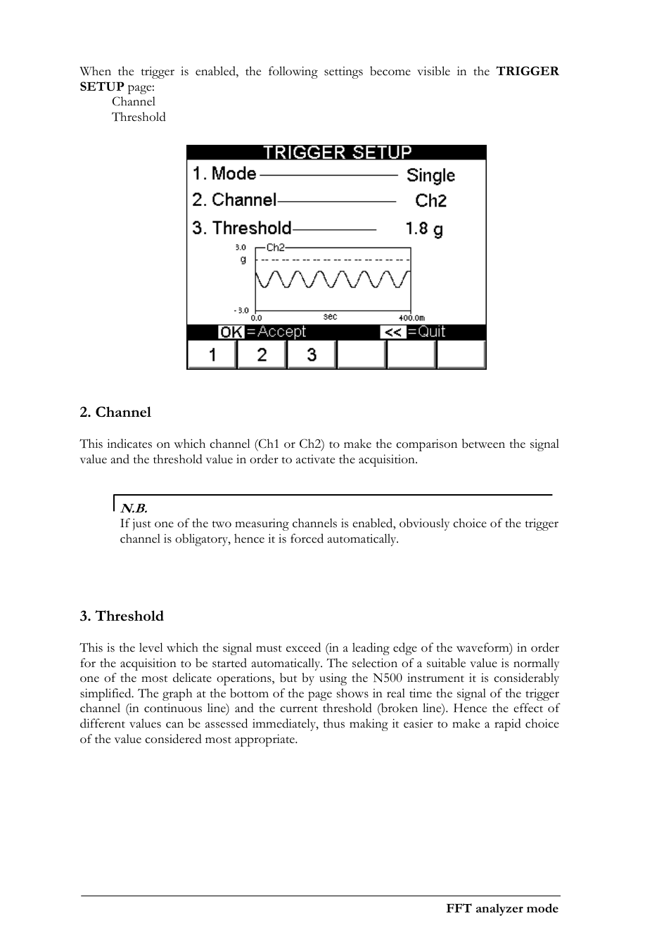 Channel, Threshold | CEMB USA N500 User Manual | Page 40 / 89