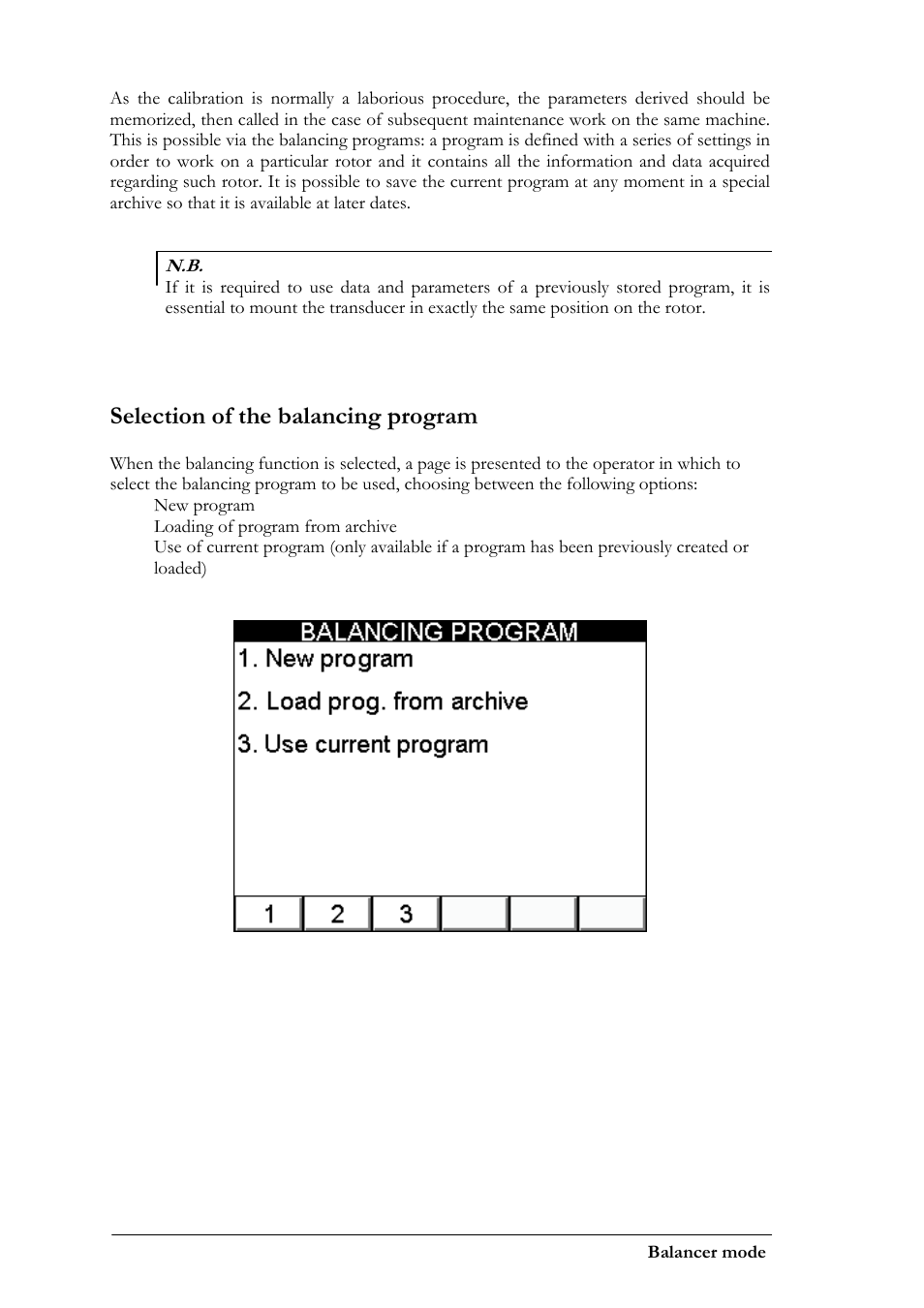 Selection of the balancing program | CEMB USA N500 User Manual | Page 44 / 89