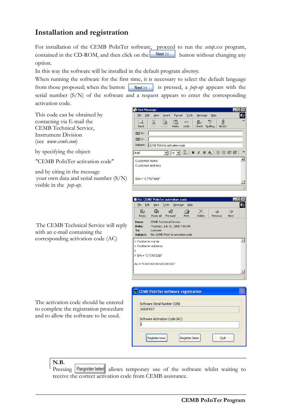 Installation and registration | CEMB USA N500 User Manual | Page 64 / 89