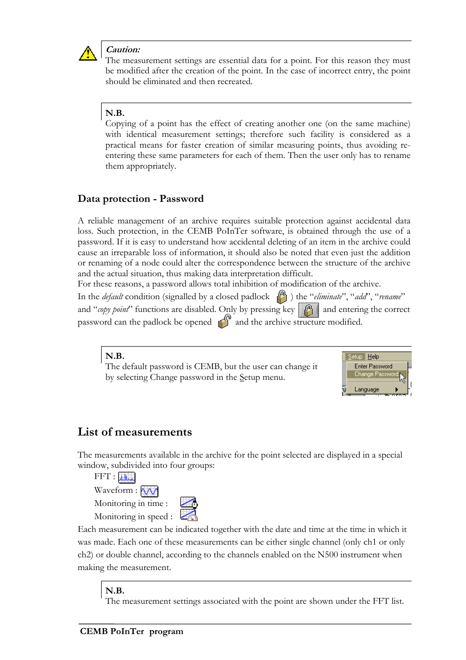 List of measurements | CEMB USA N500 User Manual | Page 67 / 89