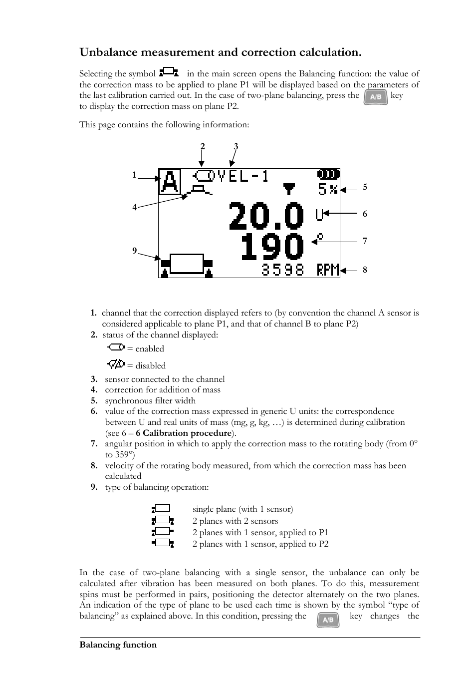 Unbalance measurement and correction calculation | CEMB USA N300 User Manual | Page 37 / 90