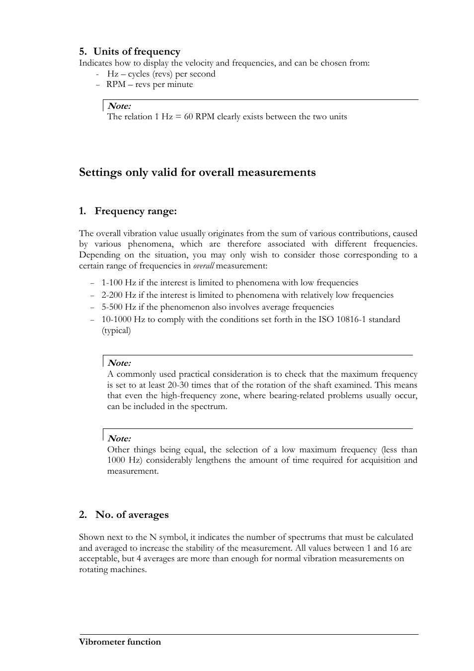 Settings only valid for overall measurements | CEMB USA N100 User Manual | Page 27 / 68