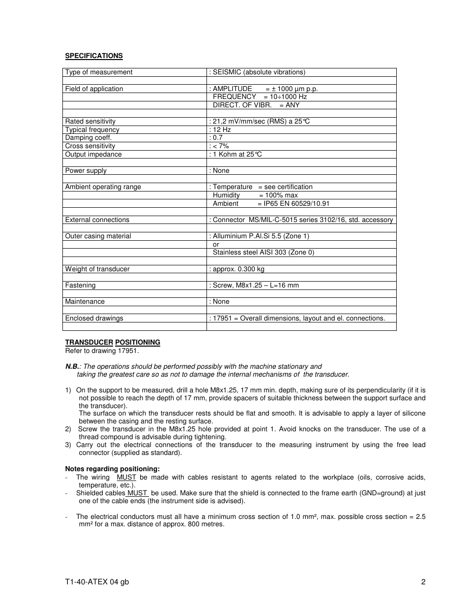 CEMB USA T1-40 ATEX User Manual | Page 2 / 6