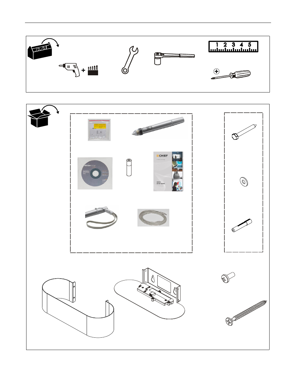 Tools required for installation parts | CHIEF CMSI User Manual | Page 5 / 8