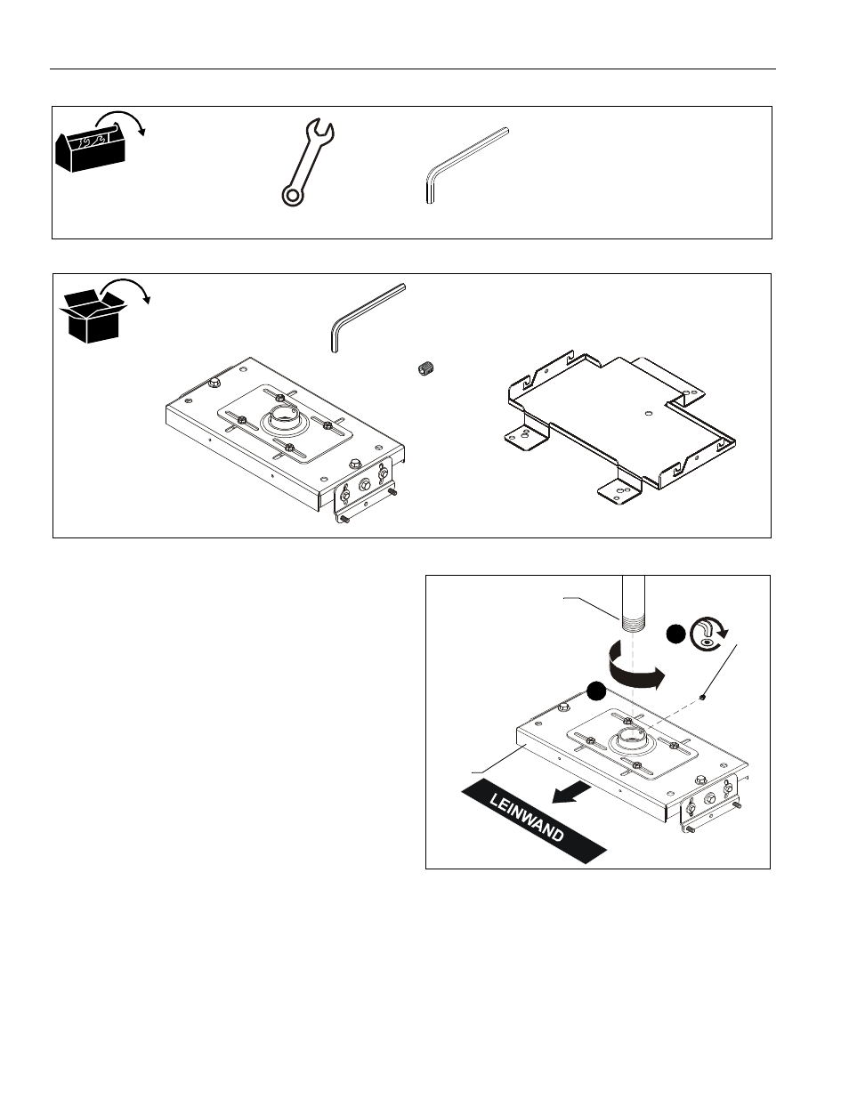 Für die montage erforderliches werkzeug teile, Montage | CHIEF VCM Series User Manual | Page 12 / 16
