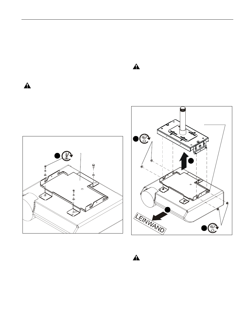 Montage des projektors | CHIEF VCM Series User Manual | Page 13 / 16