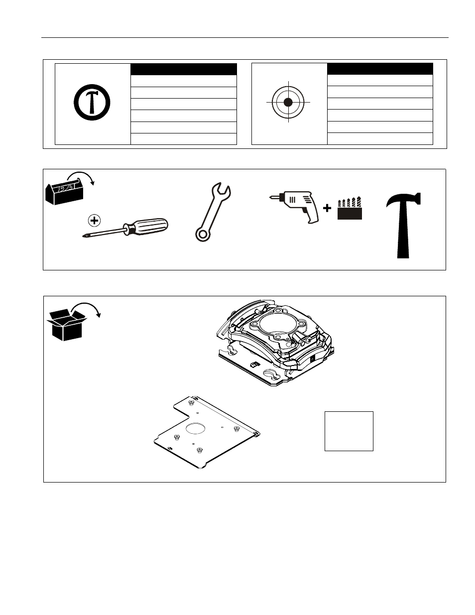 Legend tools required for installation parts | CHIEF RSMx Series User Manual | Page 5 / 16