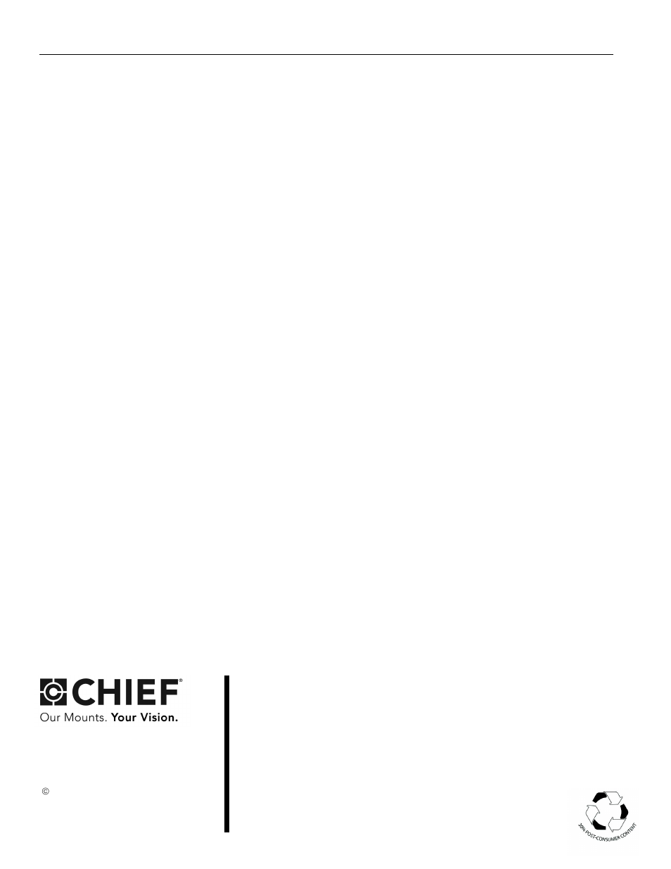 CHIEF RPMx Series User Manual | Page 12 / 12