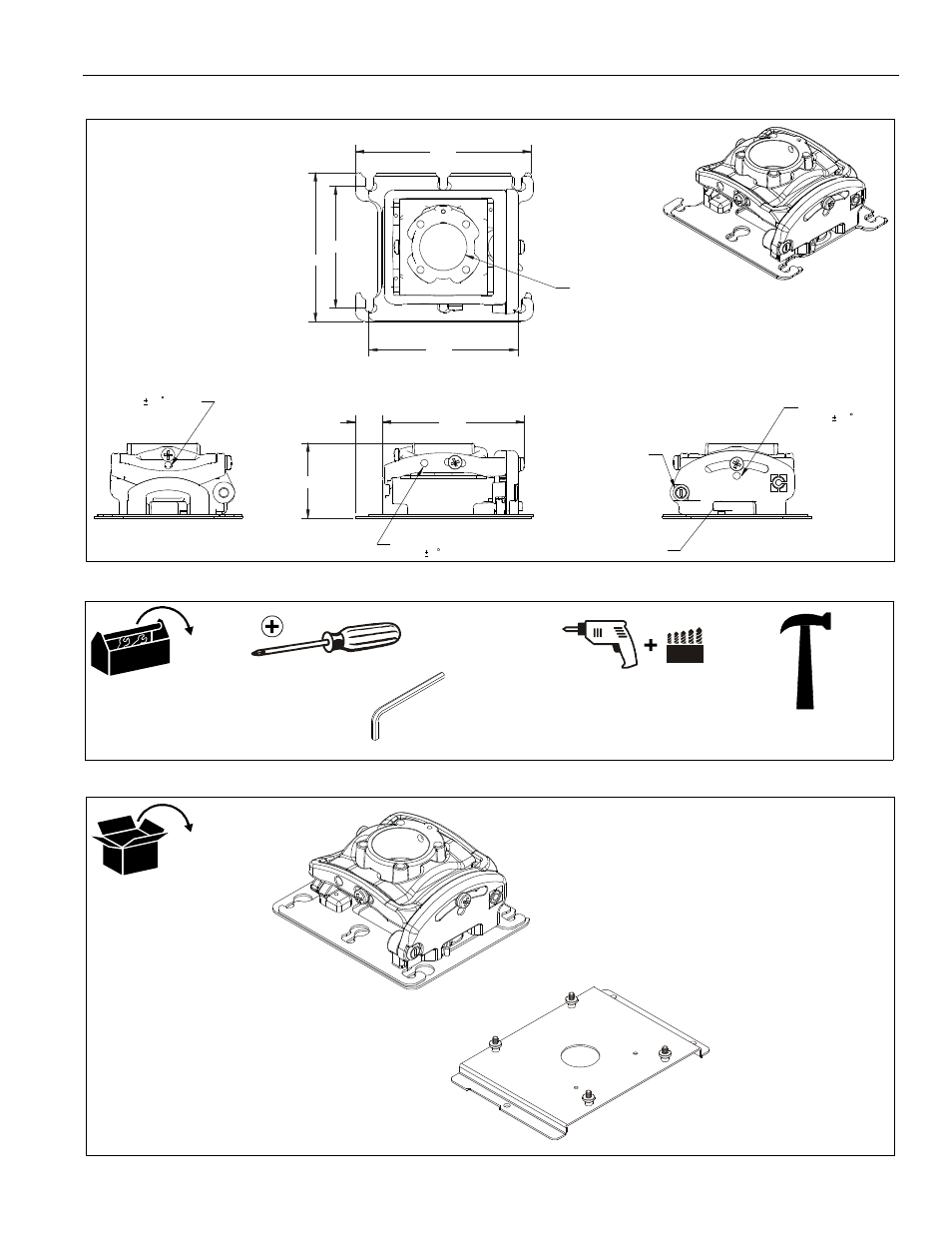 Dimensions tools required for installation parts, Installation instructions rpma/rpmb/rpmc series 3 | CHIEF RPMx Series User Manual | Page 3 / 12