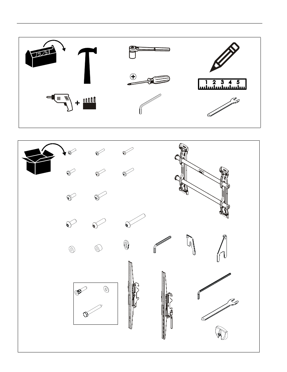 Tools required for installation parts | CHIEF LSMVPU User Manual | Page 5 / 12