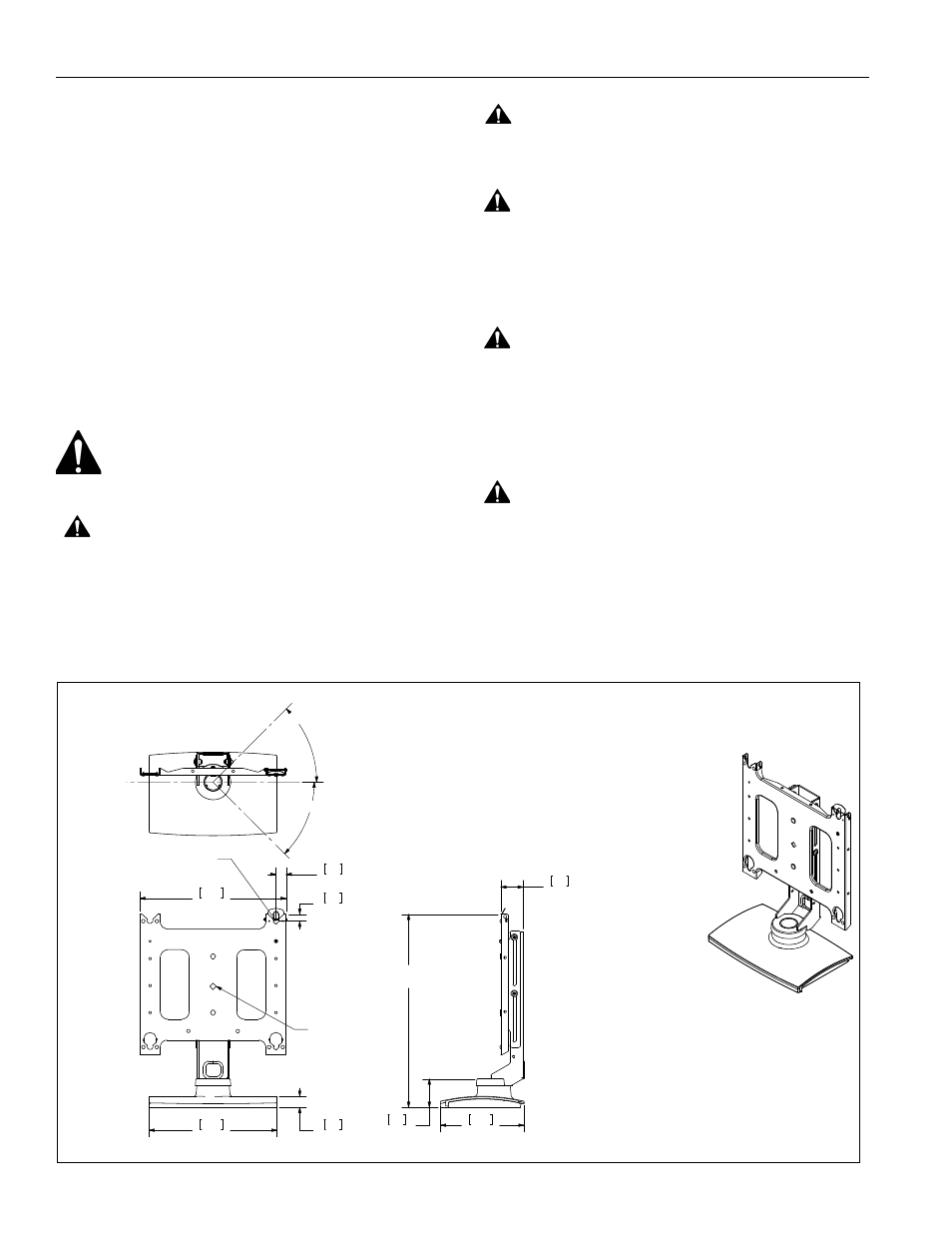 Disclaimer, Important warnings and cautions, Dimensions | CHIEF PSS Series User Manual | Page 2 / 8
