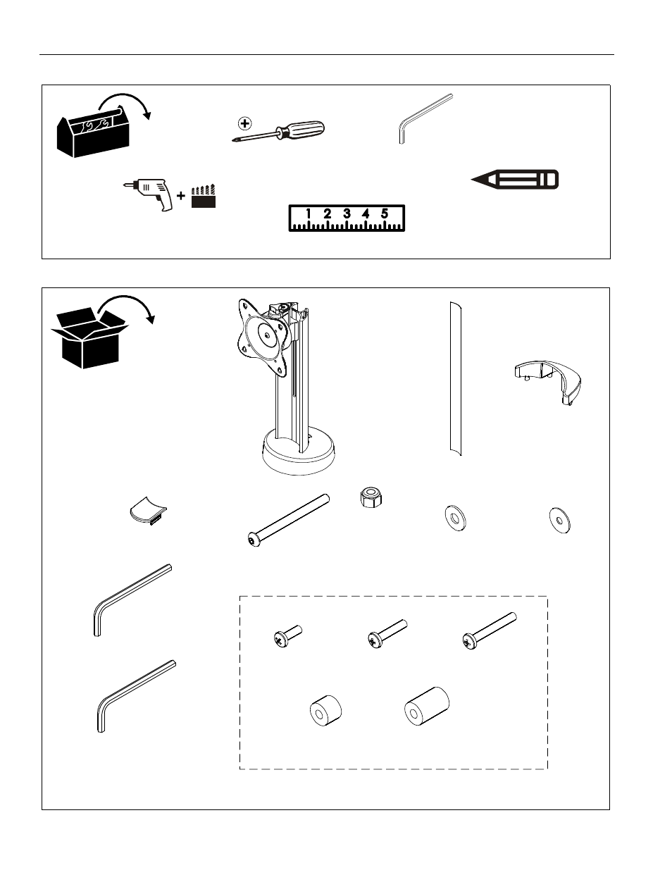 Tools required for installation parts | CHIEF STS1 User Manual | Page 4 / 8