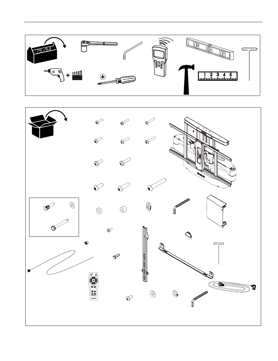 Tools required for installation parts | CHIEF PXR User Manual | Page 7 / 32