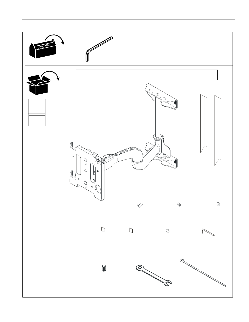 Tools required for installation and parts | CHIEF MWRIW Series User Manual | Page 5 / 12