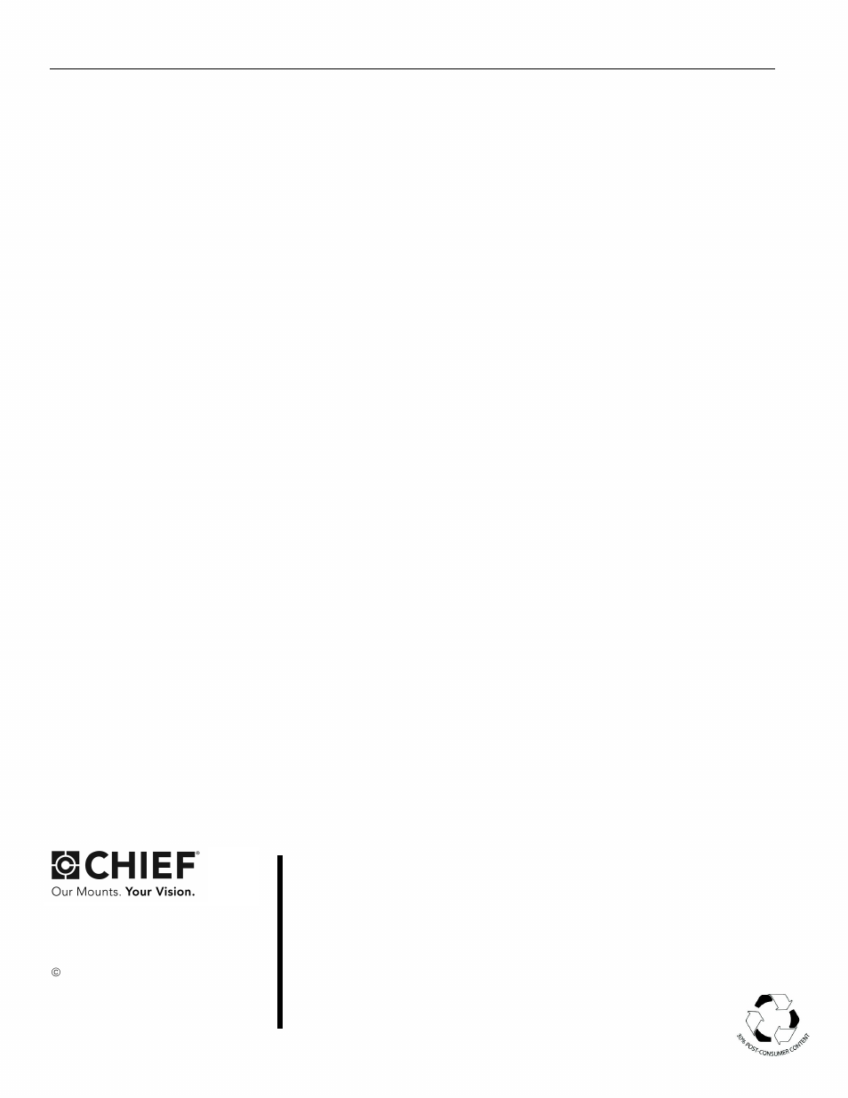 CHIEF PWRIW Series User Manual | Page 12 / 12