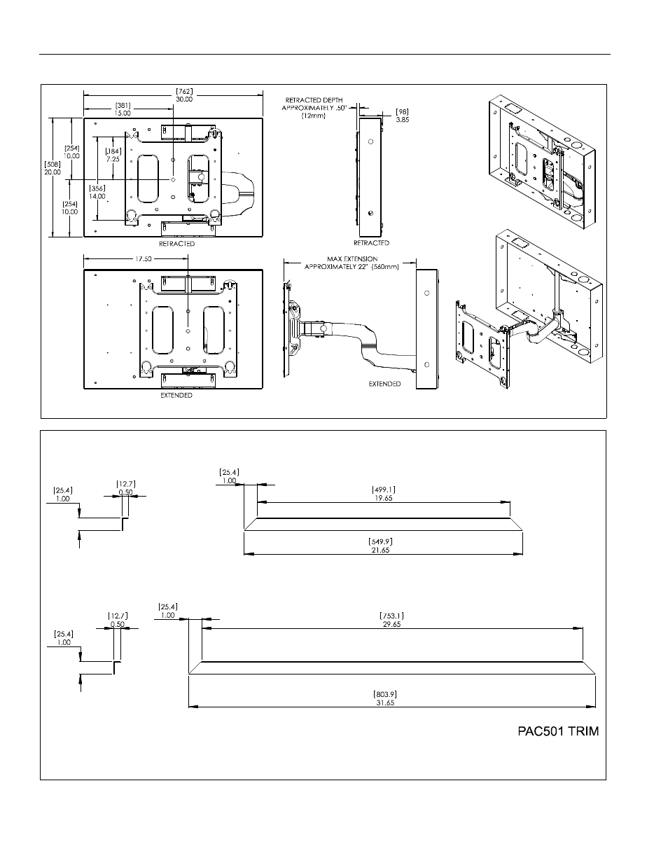 CHIEF PWRIW Series User Manual | Page 4 / 12