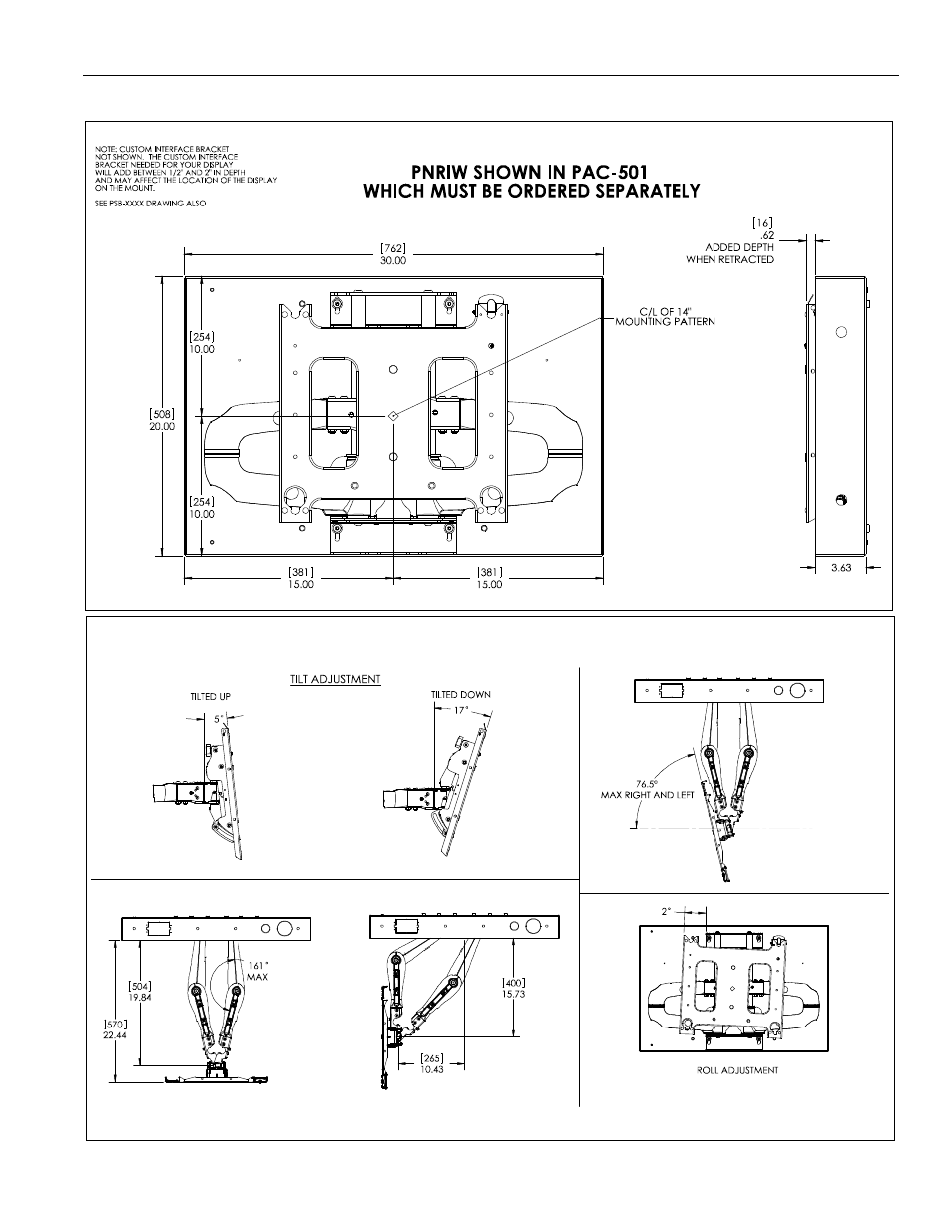CHIEF PNRIW Series User Manual | Page 3 / 12