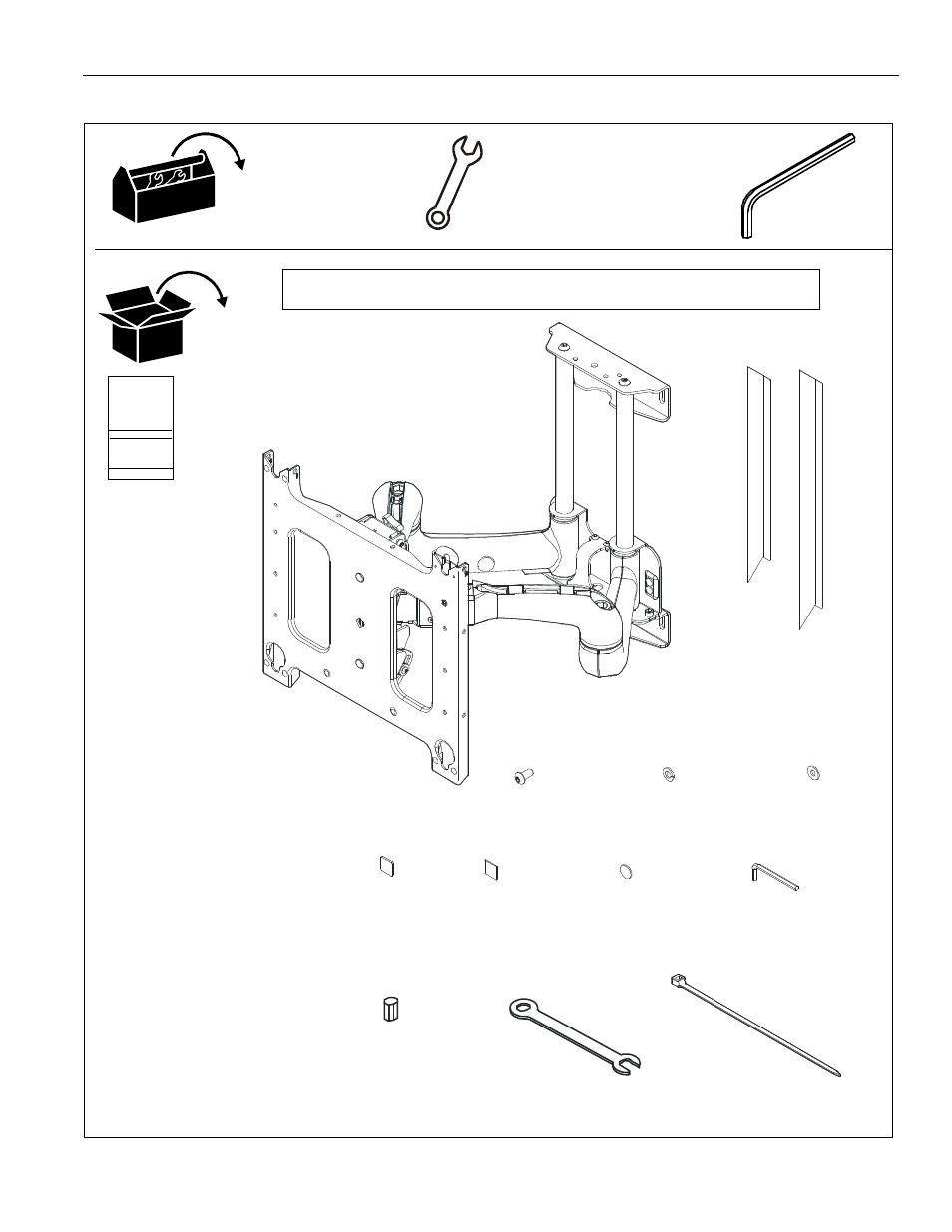 Tools required for installation and parts | CHIEF PNRIW Series User Manual | Page 5 / 12