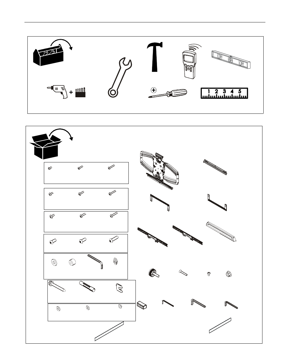 Tools required for installation parts | CHIEF TS525TU User Manual | Page 5 / 16