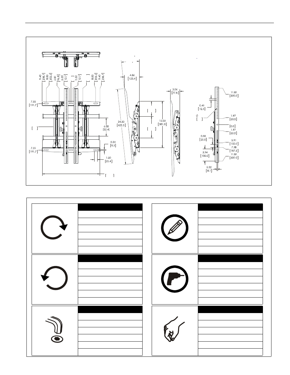 Dimensions legend, Installation instructions mtmpu 3 | CHIEF MTMPU User Manual | Page 3 / 12