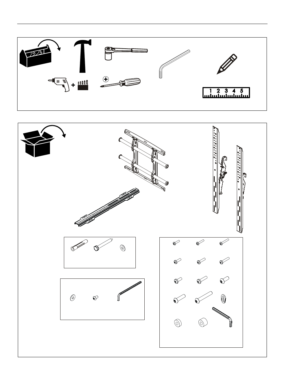 Tools required for installation parts | CHIEF LTMPU User Manual | Page 4 / 12