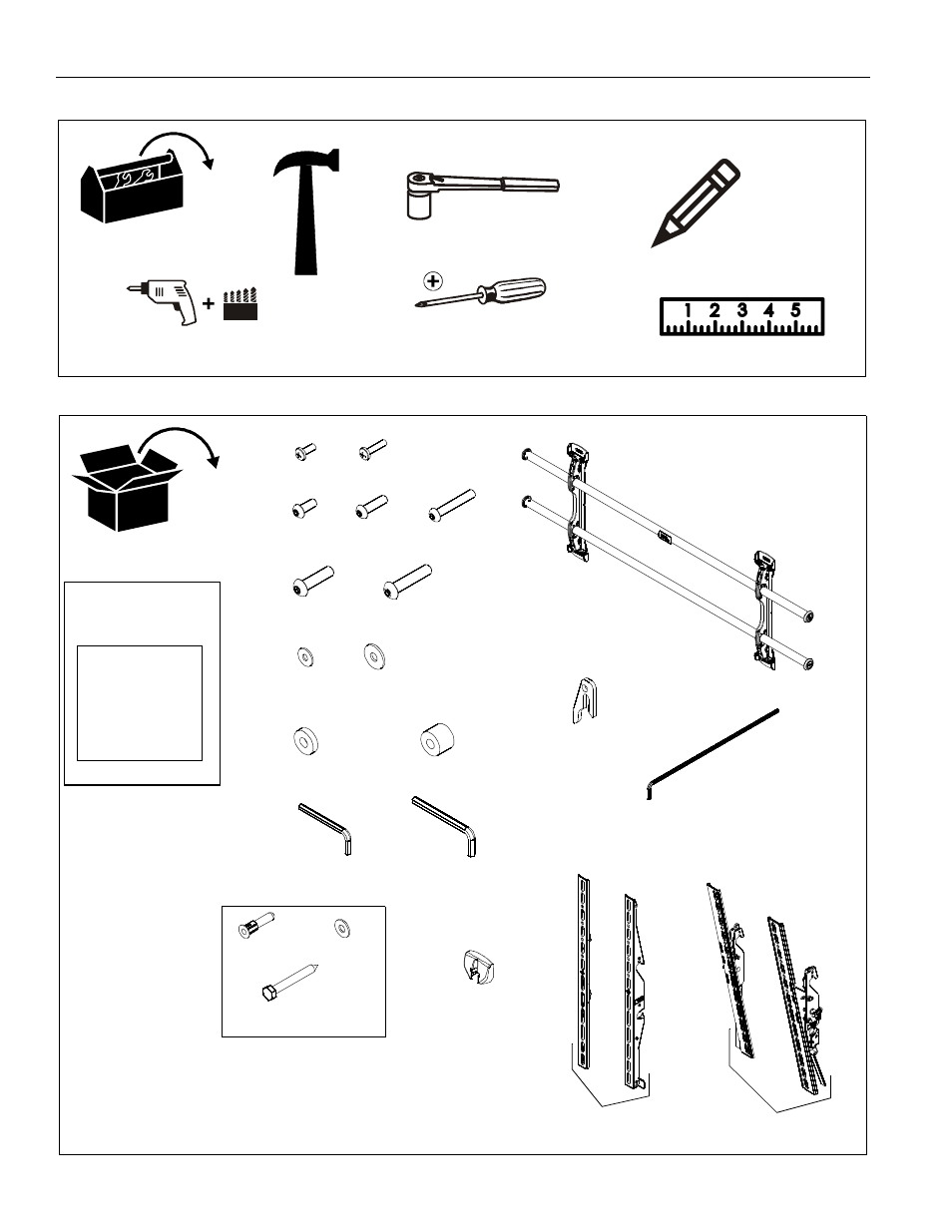 Tools required for installation parts | CHIEF XTM Series User Manual | Page 5 / 12
